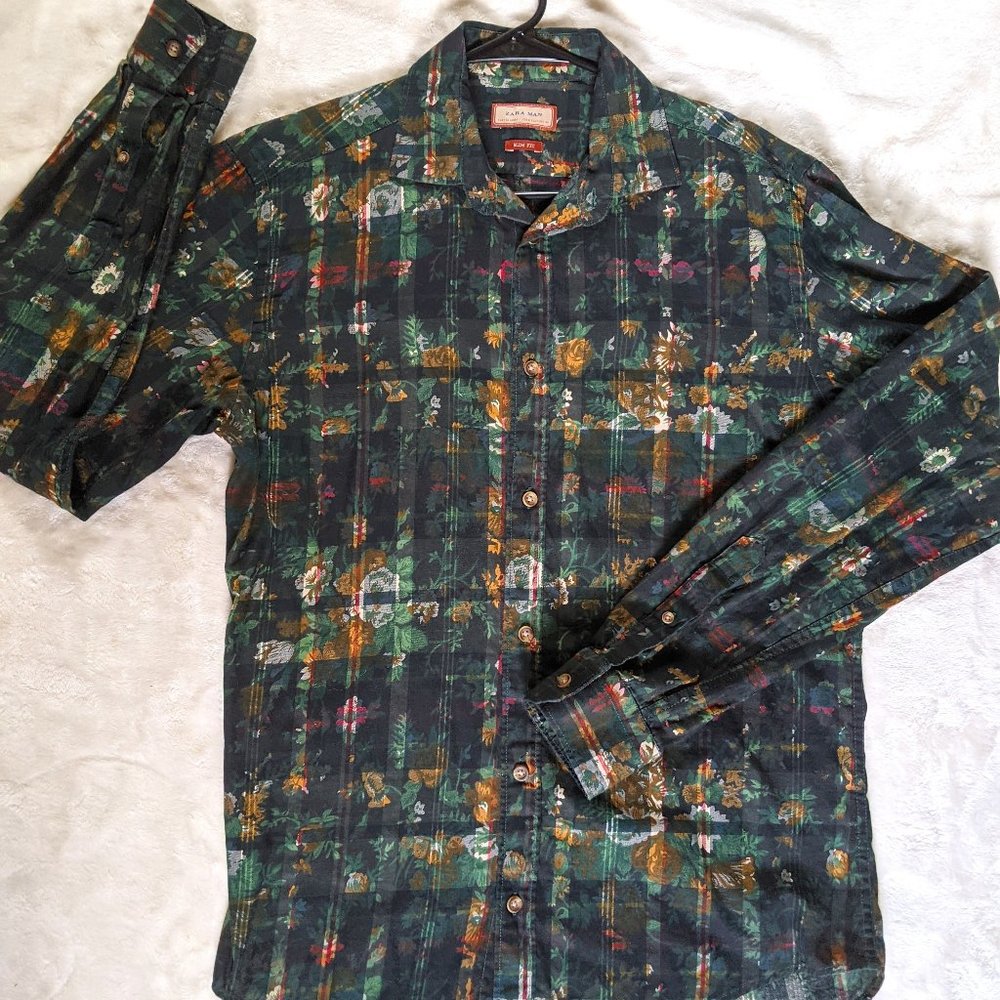 ZARA MAN Mens Long Sleeve Casual Button Up Shirt